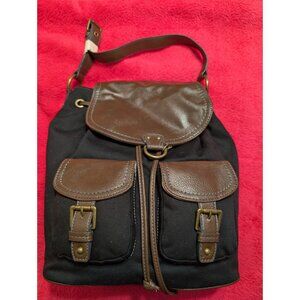 Nine West Good Luck Charm Black Brown Bucket Bag Magnetic Snap Pockets $79 MSRP